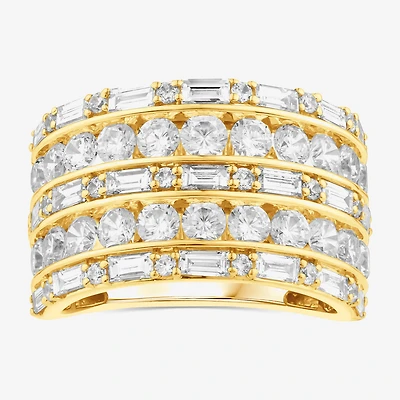 (F, Si2) Womens 3 CT. T.W. Lab Grown White Diamond 10K Gold Cocktail Ring