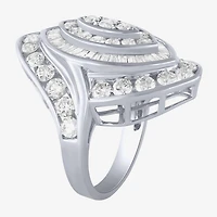 (G/Si2) Womens 4 CT. T.W. Lab Grown White Diamond 10K Gold Marquise Cluster Cocktail Ring