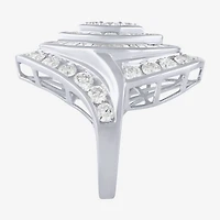 (G/Si2) Womens 4 CT. T.W. Lab Grown White Diamond 10K Gold Marquise Cluster Cocktail Ring