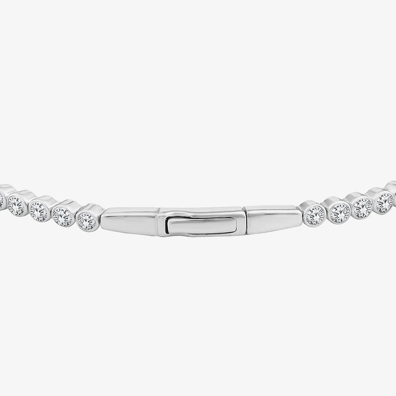 (F, Si2) Womens 3 CT. T.W. Lab Grown White Diamond 10K Gold Bangle Bracelet