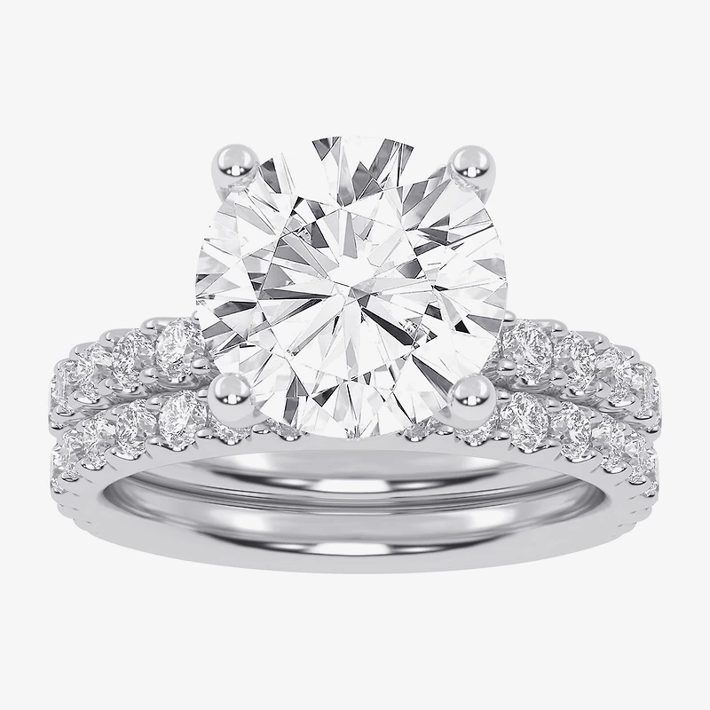 Signature By Modern Bride (G / Vs2-Si1) Womens 6 CT. T.W. Lab Grown White Diamond 14K Gold Round Side Stone Bridal Set