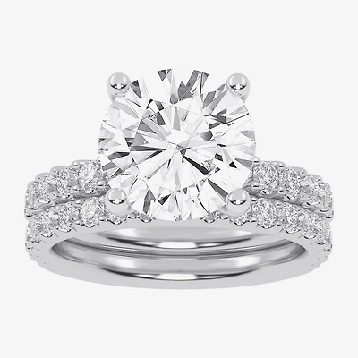 Signature By Modern Bride (G / Vs2-Si1) Womens 6 CT. T.W. Lab Grown White Diamond 14K Gold Round Side Stone Bridal Set