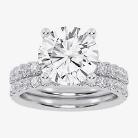 Signature By Modern Bride (G / Vs2-Si1) Womens 6 CT. T.W. Lab Grown White Diamond 14K Gold Round Side Stone Bridal Set