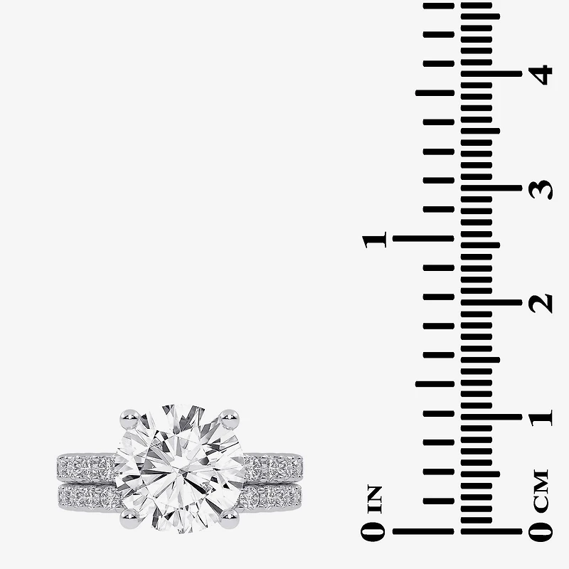 Signature By Modern Bride (G / Vs2-Si1) Womens 6 CT. T.W. Lab Grown White Diamond 14K Gold Round Side Stone Bridal Set