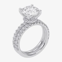 Signature By Modern Bride (G / Vs2-Si1) Womens 6 CT. T.W. Lab Grown White Diamond 14K Gold Round Side Stone Bridal Set