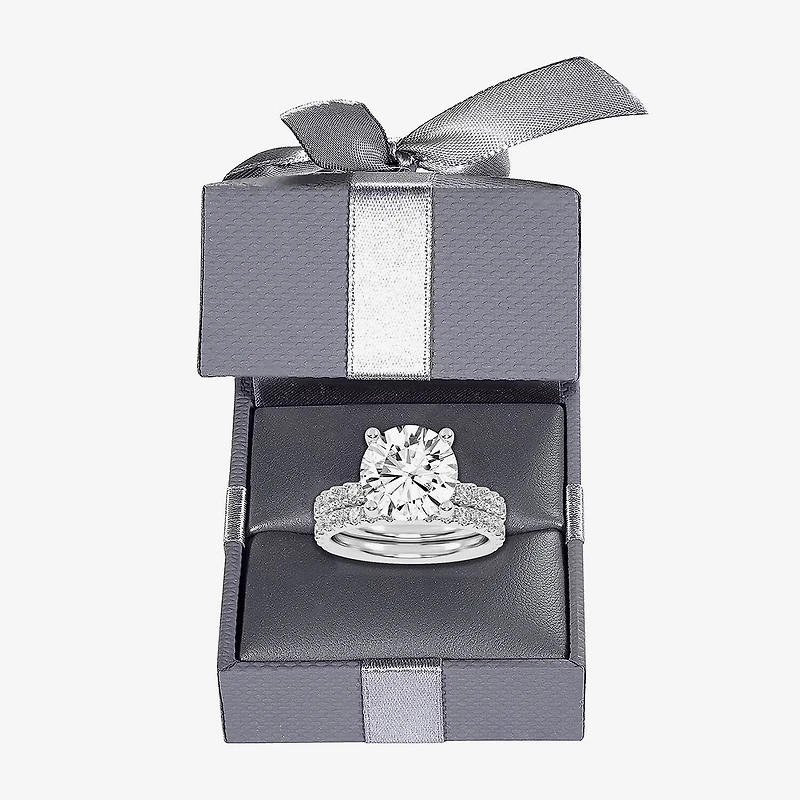 Signature By Modern Bride (G / Vs2-Si1) Womens 6 CT. T.W. Lab Grown White Diamond 14K Gold Round Side Stone Bridal Set
