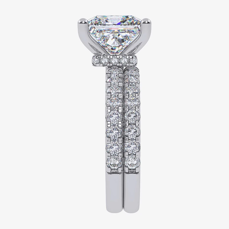 Signature By Modern Bride (G / Vs2-Si1) Womens 4 CT. T.W. Lab Grown White Diamond 14K Gold Side Stone Bridal Set