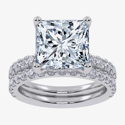 (G / Vs2-Si1) Womens 6 CT. T.W. Lab Grown White Diamond 14K Gold Side Stone Bridal Set