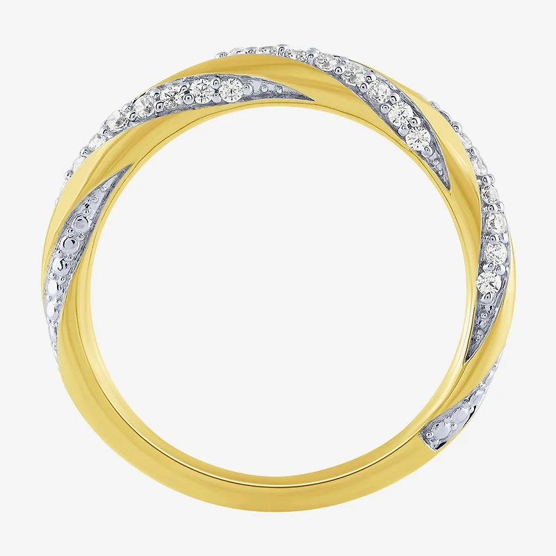 (G / Si2) Womens 1/4 CT. T.W. Lab Grown White Diamond 10K Gold Round Wedding Band