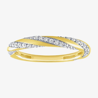 (G / Si2) Womens 1/4 CT. T.W. Lab Grown White Diamond 10K Gold Round Wedding Band