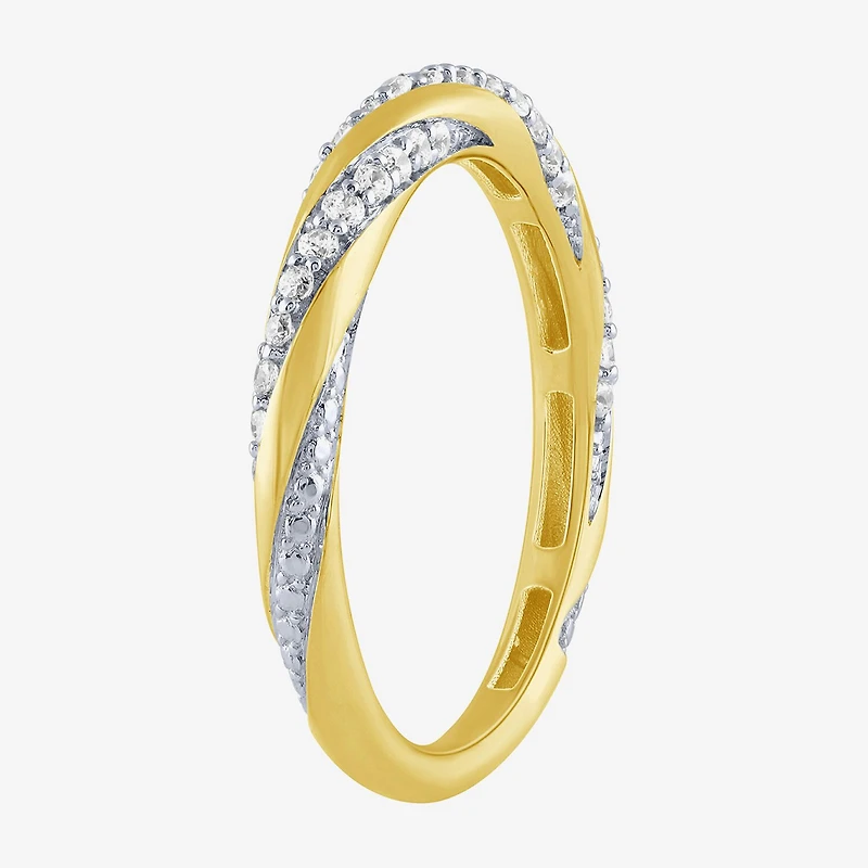 (G / Si2) Womens 1/4 CT. T.W. Lab Grown White Diamond 10K Gold Round Wedding Band