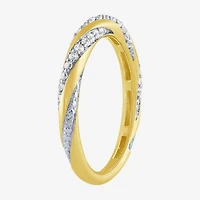 (G / Si2) Womens 1/4 CT. T.W. Lab Grown White Diamond 10K Gold Round Wedding Band