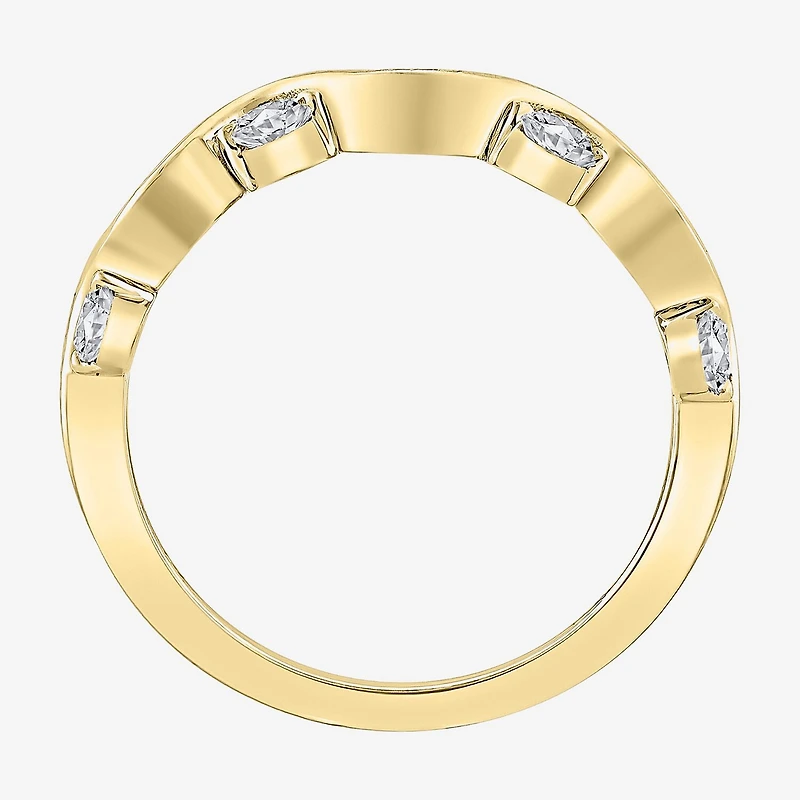 G / Si2) Womens 1/ CT. T.W. Lab Grown White Diamond 10K Gold Wedding Band