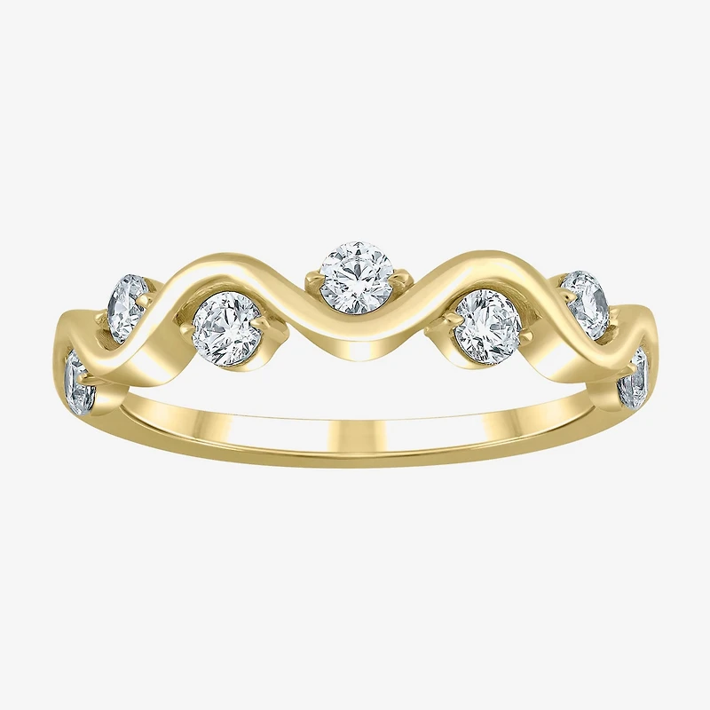 G / Si2) Womens 1/ CT. T.W. Lab Grown White Diamond 10K Gold Wedding Band