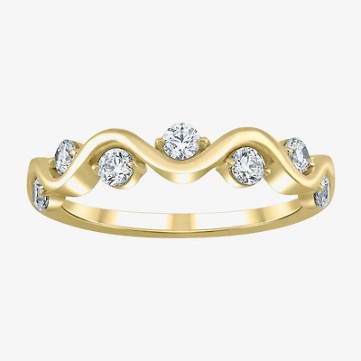 G / Si2) Womens 1/ CT. T.W. Lab Grown White Diamond 10K Gold Wedding Band