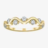 G / Si2) Womens 1/ CT. T.W. Lab Grown White Diamond 10K Gold Wedding Band