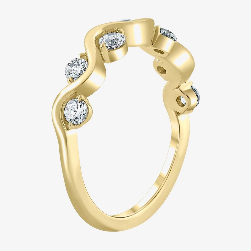 G / Si2) Womens 1/ CT. T.W. Lab Grown White Diamond 10K Gold Wedding Band
