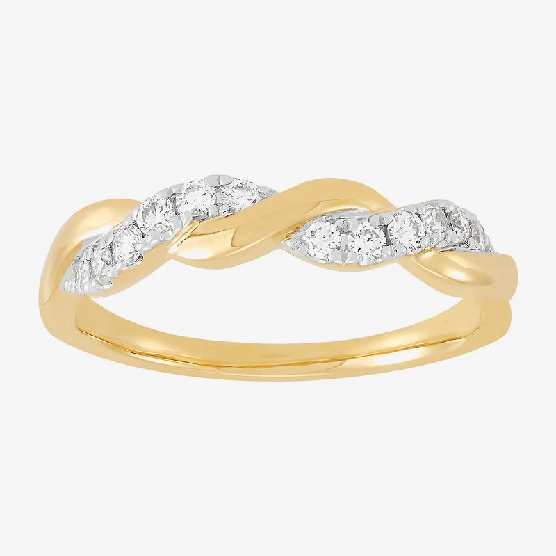 (H-I / I1) Womens 4MM 1/4 CT. T.W. Lab Grown White Diamond 10K Gold Wedding Band