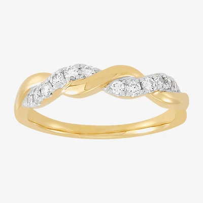 H-I / I1) Womens 4MM /4 CT. T.W. Lab Grown White Diamond 10K Gold Wedding Band