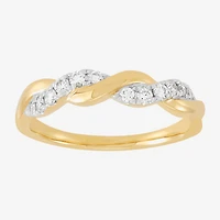 (H-I / I1) Womens 4MM 1/4 CT. T.W. Lab Grown White Diamond 10K Gold Wedding Band