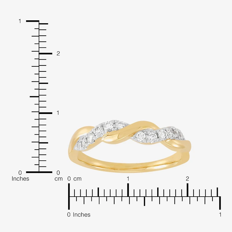 (H-I / I1) Womens 4MM 1/4 CT. T.W. Lab Grown White Diamond 10K Gold Wedding Band