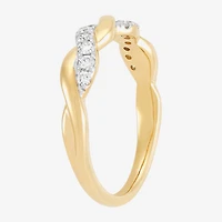(H-I / I1) Womens 4MM 1/4 CT. T.W. Lab Grown White Diamond 10K Gold Wedding Band