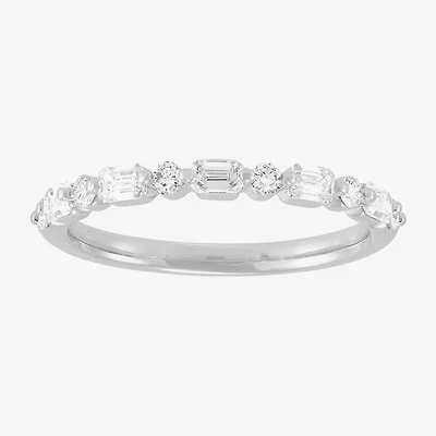 Womens 1/2 CT. T.W. Lab Grown White Diamond 10K Gold Wedding Band