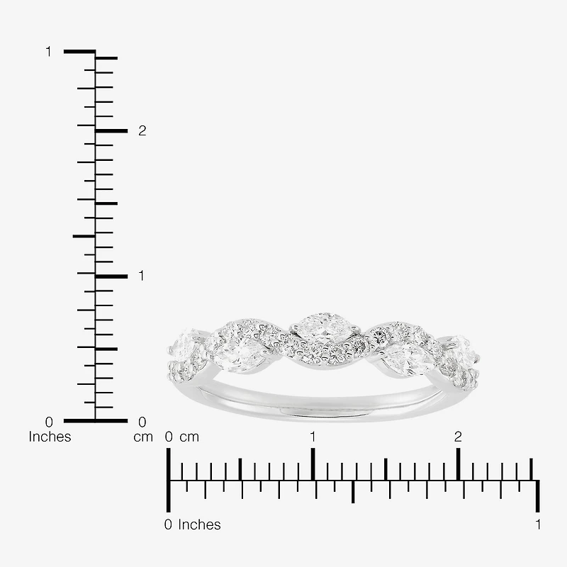 (H-I / Si2) Womens 3/4 CT. T.W. Lab Grown White Diamond 10K Gold Wedding Band