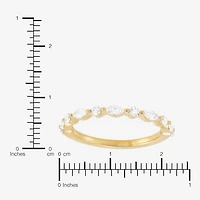 (H-I / Si1-Si2) Womens 1/2 CT. T.W. Lab Grown White Diamond 10K Gold Marquise Wedding Band