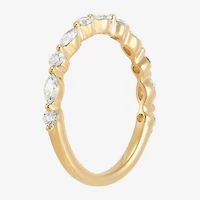 (H-I / Si1-Si2) Womens 1/2 CT. T.W. Lab Grown White Diamond 10K Gold Marquise Wedding Band