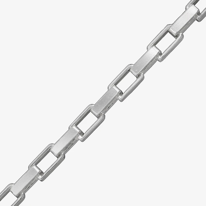 Made In Italy Womens Sterling Silver Inch Box Chain Necklace
