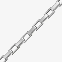Made In Italy Womens Sterling Silver Inch Box Chain Necklace