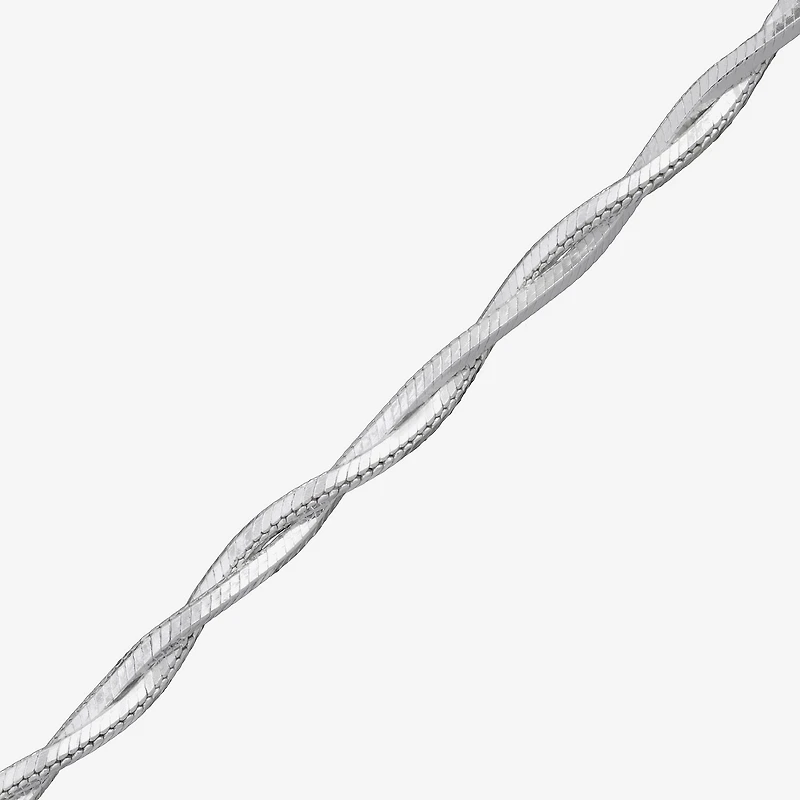 Made in Italy Womens Sterling Silver 20 Inch Braid Chain Necklace