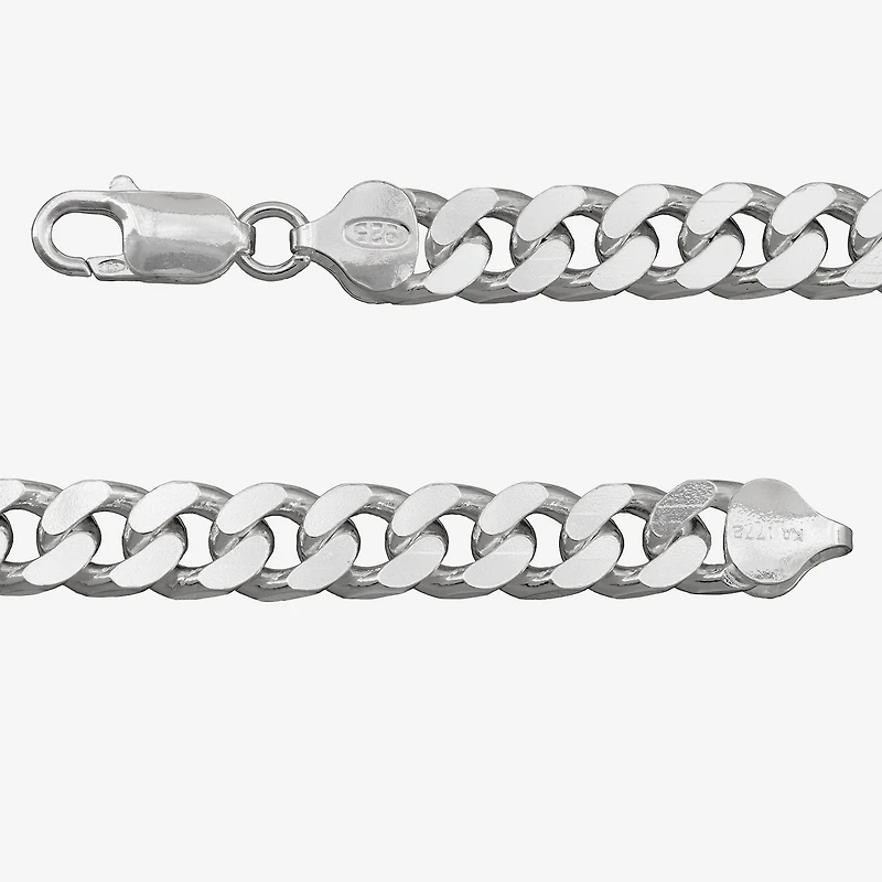 Made in Italy Mens Sterling Silver 8 1/2 Inch Solid Curb Chain Bracelet