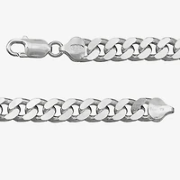 Made in Italy Mens Sterling Silver 8 1/2 Inch Solid Curb Chain Bracelet