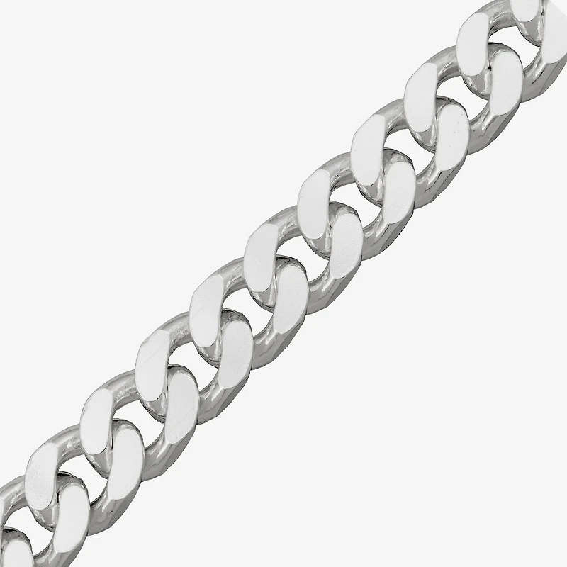 Made in Italy Mens Sterling Silver 8 1/2 Inch Solid Curb Chain Bracelet