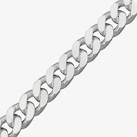 Made in Italy Mens Sterling Silver 8 1/2 Inch Solid Curb Chain Bracelet