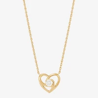 (H-I Womens 1/4 CT. T.W. Lab Grown White Diamond 14K Gold Over Silver Sterling Silver Heart 18 Inch Pendant Necklace