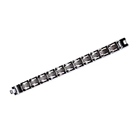 Mens Two-Tone Stainless Steel Chain Bracelet