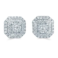 1/4 CT. T.W. Natural White Diamond Sterling Silver 7.7mm Stud Earrings