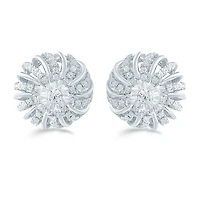 1/2 CT. T.W. Natural White Diamond Sterling Silver 12.1mm Stud Earrings