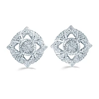 1/2 CT. T.W. Natural White Diamond Sterling Silver 12.1mm Stud Earrings