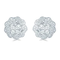 1/2 CT. T.W. Natural White Diamond Sterling Silver 11.8mm Stud Earrings