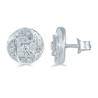 1/6 CT. T.W. Natural White Diamond Sterling Silver 8.9mm Stud Earrings