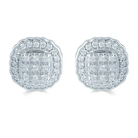 1/2 CT. T.W. Natural White Diamond Sterling Silver 10.9mm Stud Earrings