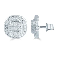 1/2 CT. T.W. Natural White Diamond Sterling Silver 10.9mm Stud Earrings