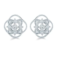 1/4 CT. T.W. Natural White Diamond Sterling Silver 12.5mm Stud Earrings