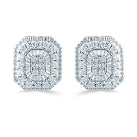 1/3 CT. T.W. Natural White Diamond Sterling Silver 9.1mm Stud Earrings