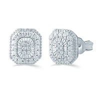 1/3 CT. T.W. Natural White Diamond Sterling Silver 9.1mm Stud Earrings