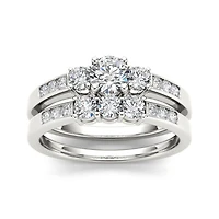 1 CT.T.W. Natural Diamond 14K Gold Bridal Ring Set